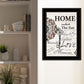 Home or Laughter 2 Black Framed Print Wall Art