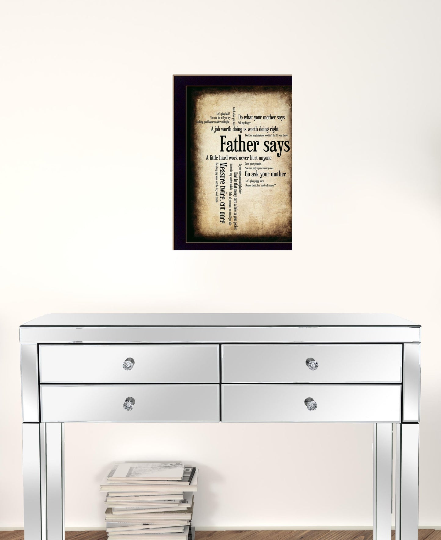 Father Says 2 Black Framed Print Wall Art