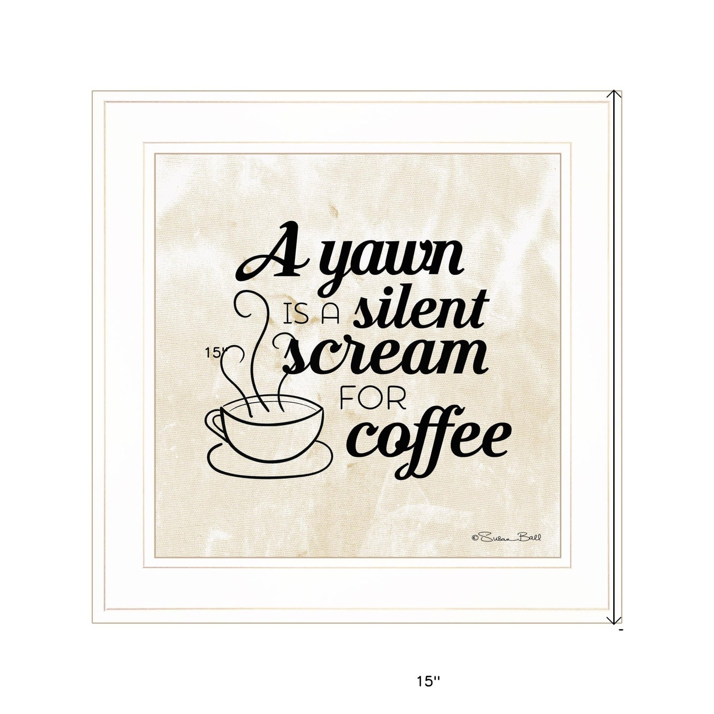 A Silent Scream for Coffee 1 White Framed Print Wall Art