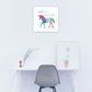 Ride a Unicorn White Framed Print Wall Art