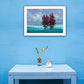 Two Red Trees 1 White Framed Print Wall Art