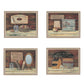 Set Of Four Bathroom COLLECTION I 1 Brown Framed Print Bathroom Wall Art