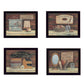 Set Of Four Bathroom COLLECTION I 3 Black Framed Print Bathroom Wall Art