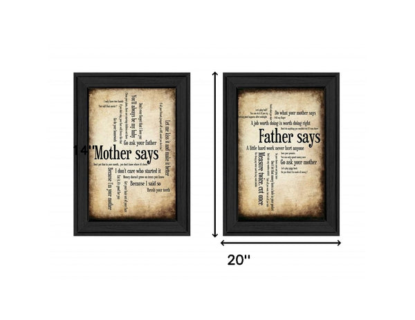 Set Of Two Parents Black Framed Print Wall Art