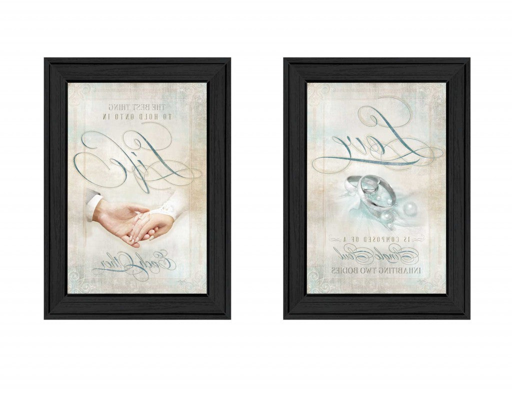 Set Of Two Love 1 Black Framed Print Wall Art