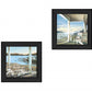 Set Of Two Lake Side Black Framed Print Wall Art