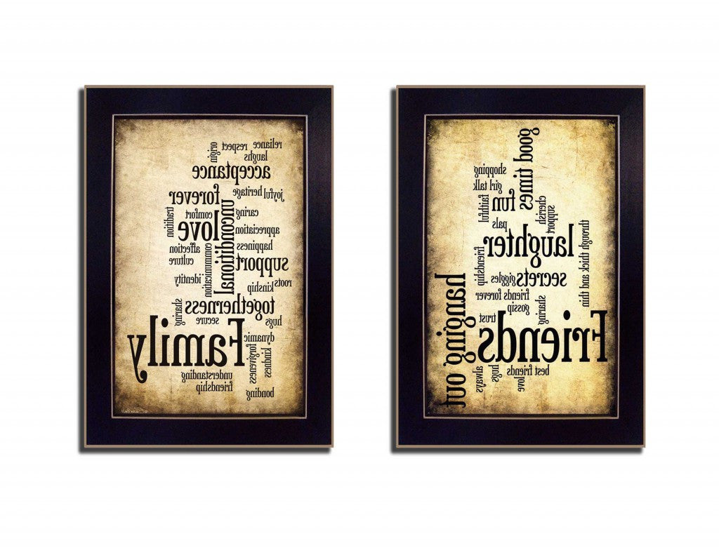 Set Of Two Friends and Family Black Framed Print Wall Art