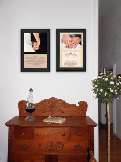 Set Of Two Marriage Black Framed Print Wall Art