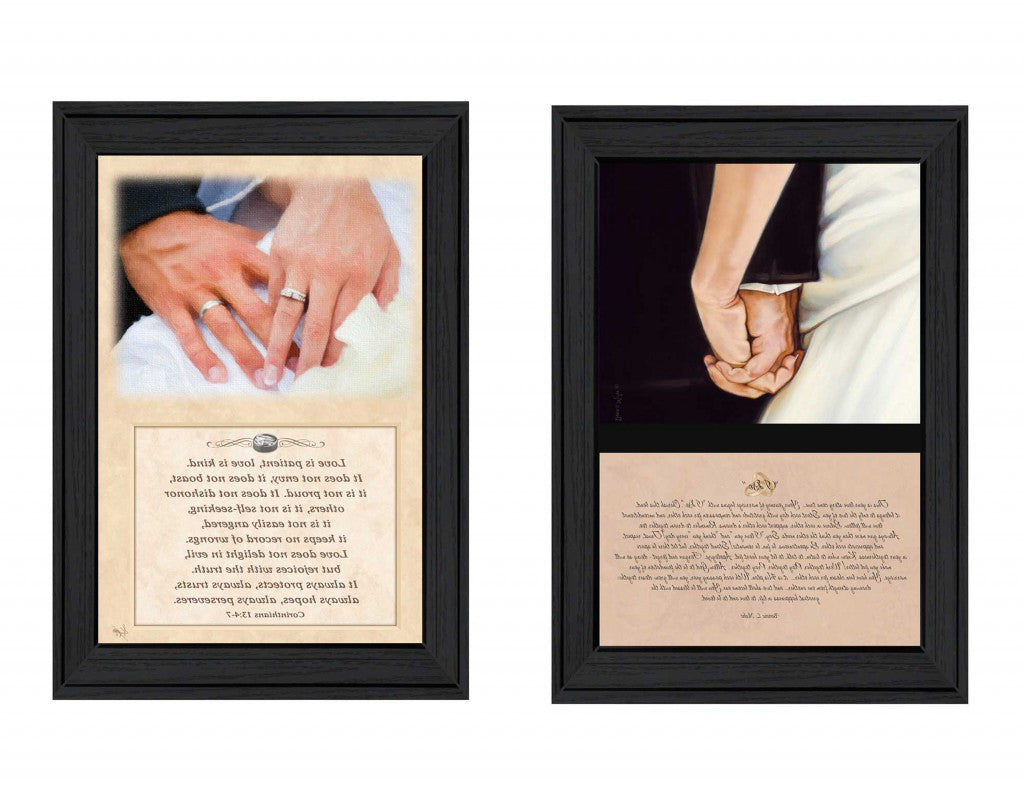 Set Of Two Marriage Black Framed Print Wall Art