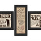 Set Of Three Beer Time Black Framed Print Wall Art