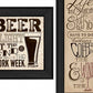 Set Of Three Beer Time Black Framed Print Wall Art