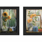 Set Of Two Flowers 1 Black Framed Print Wall Art