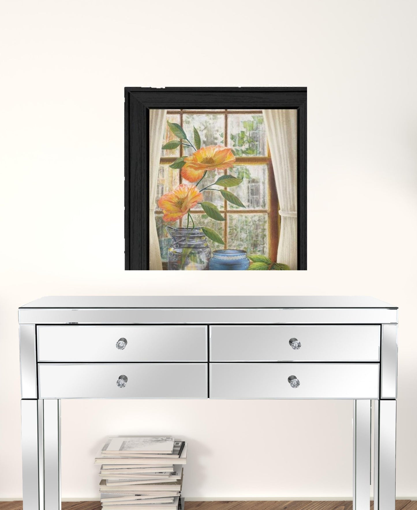 Set Of Two Flowers 1 Black Framed Print Wall Art