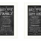 Set Of Two Family Recipe White Framed Print Wall Art