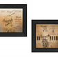 Set Of Two Music 3 Black Framed Print Wall Art