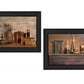 Set Of Two Candles Black Framed Print Wall Art