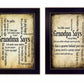 Set Of Two Grandparents Black Framed Print Wall Art