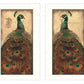 Set Of Two Peacock 1 White Framed Print Wall Art