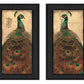 Set Of Two Peacock 2 Black Framed Print Wall Art