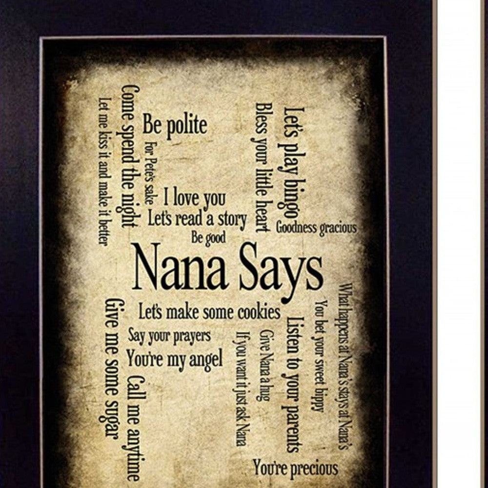 Set Of Two Nana or Papa Black Framed Print Wall Art