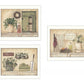 Set Of Three Garden Bath 2 White Framed Print Bathroom Wall Art