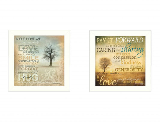 Set Of Two Meaning 1 White Framed Print Wall Art