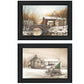 Set Of Two Winter Reflections Black Framed Print Wall Art