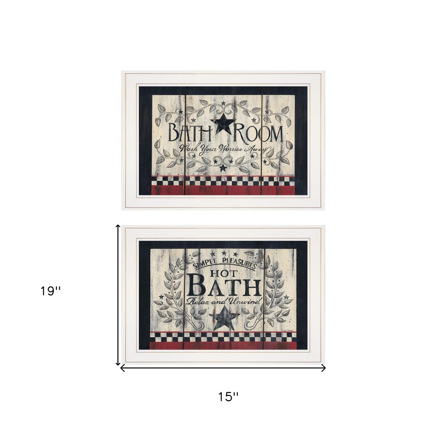 Set Of Two Hot Bath 6 White Framed Print Bathroom Wall Art