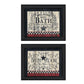 Set Of Two Hot Bath 7 Black Framed Print Bathroom Wall Art