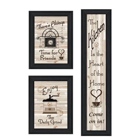 Set Of Three The Kitchen Collection I 2 Black Framed Print Kitchen Wall Art