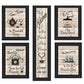 Set Of Five Kitchen Friendship 2 Black Framed Print Kitchen Wall Art