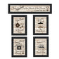 Set Of Five Kitchen Friendship Collection II 2 Black Framed Print Kitchen Wall Art