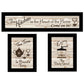 Set Of Three Kitchen Friendship Collection III 3 Black Framed Print Kitchen Wall Art