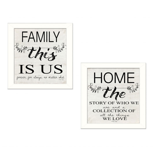 Set Of Two Family 2 White Framed Print Wall Art