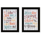 Set Of Two Who You Think 2 Black Framed Print Wall Art