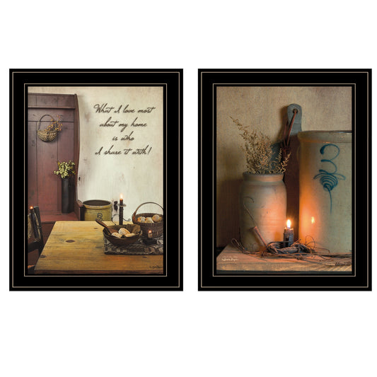 Set Of Two What I Love Most 2 Black Framed Print Wall Art