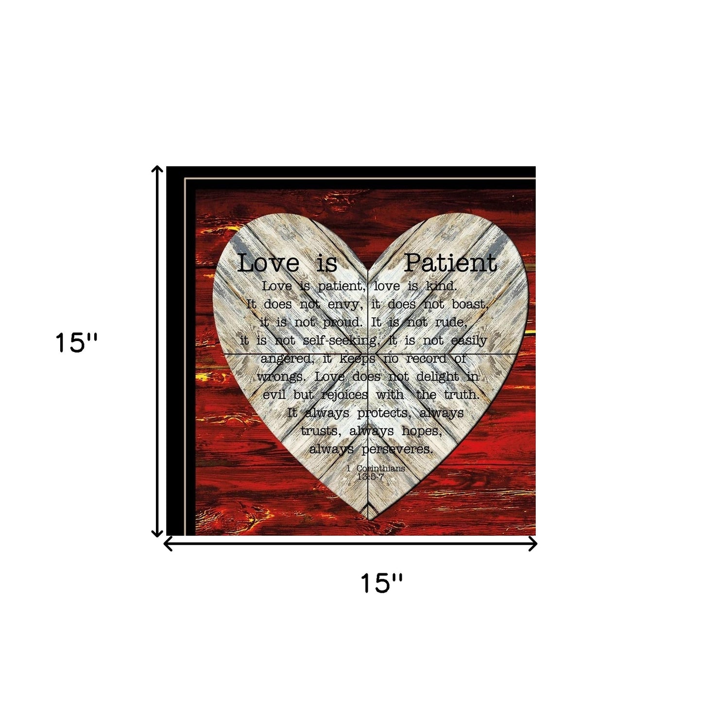 Set Of Two Love is Patient or Measure 2 Black Framed Print Wall Art