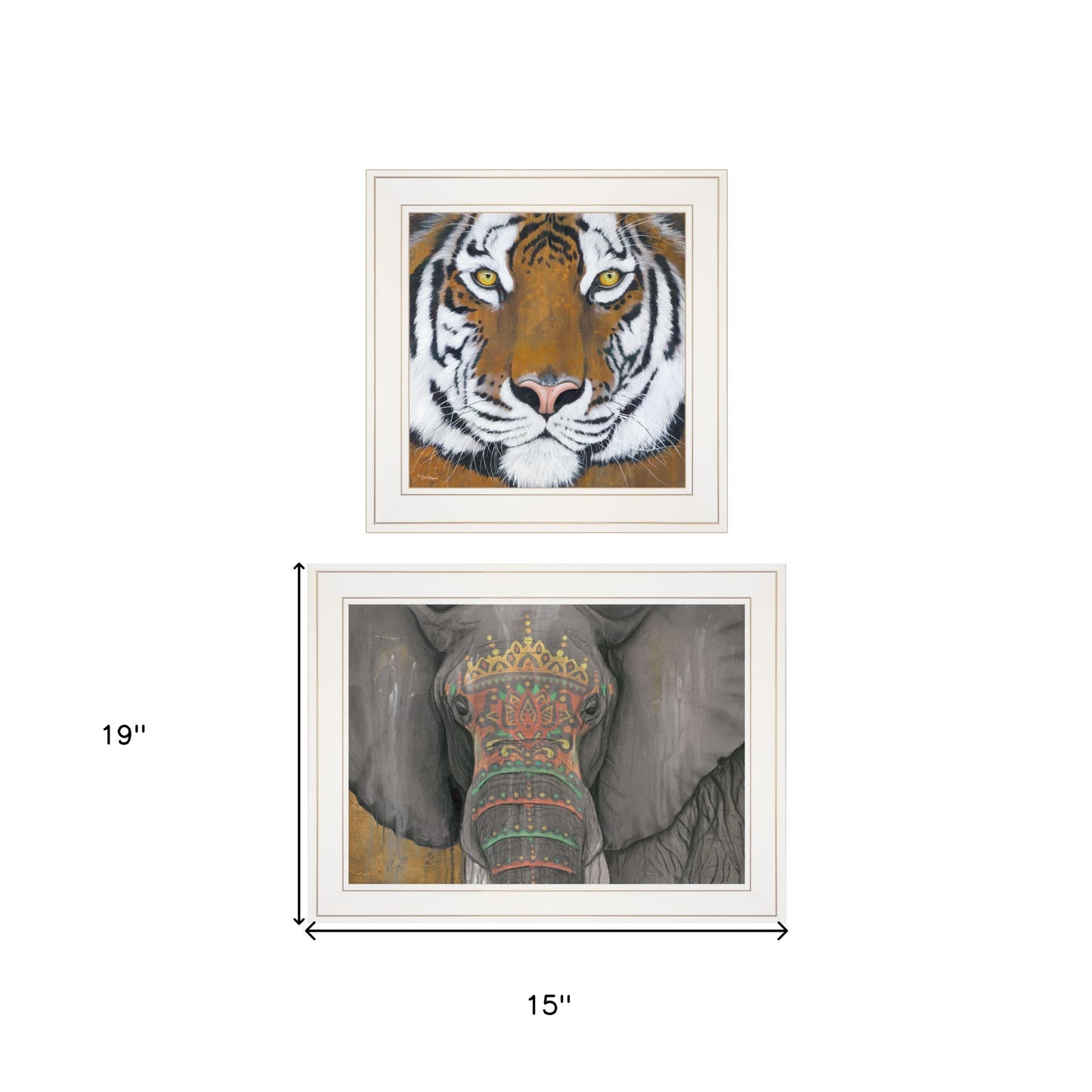 Set Of Two Wildlife II 1 White Framed Print Wall Art