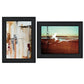 Set Of Two Abstract Flight 2 Black Framed Print Wall Art