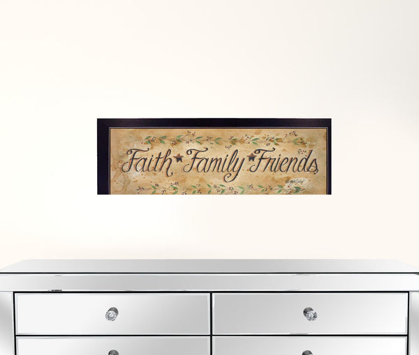 Set Of Two Faith*Family*Friends and This Chick Black Framed Print Kitchen Wall Art