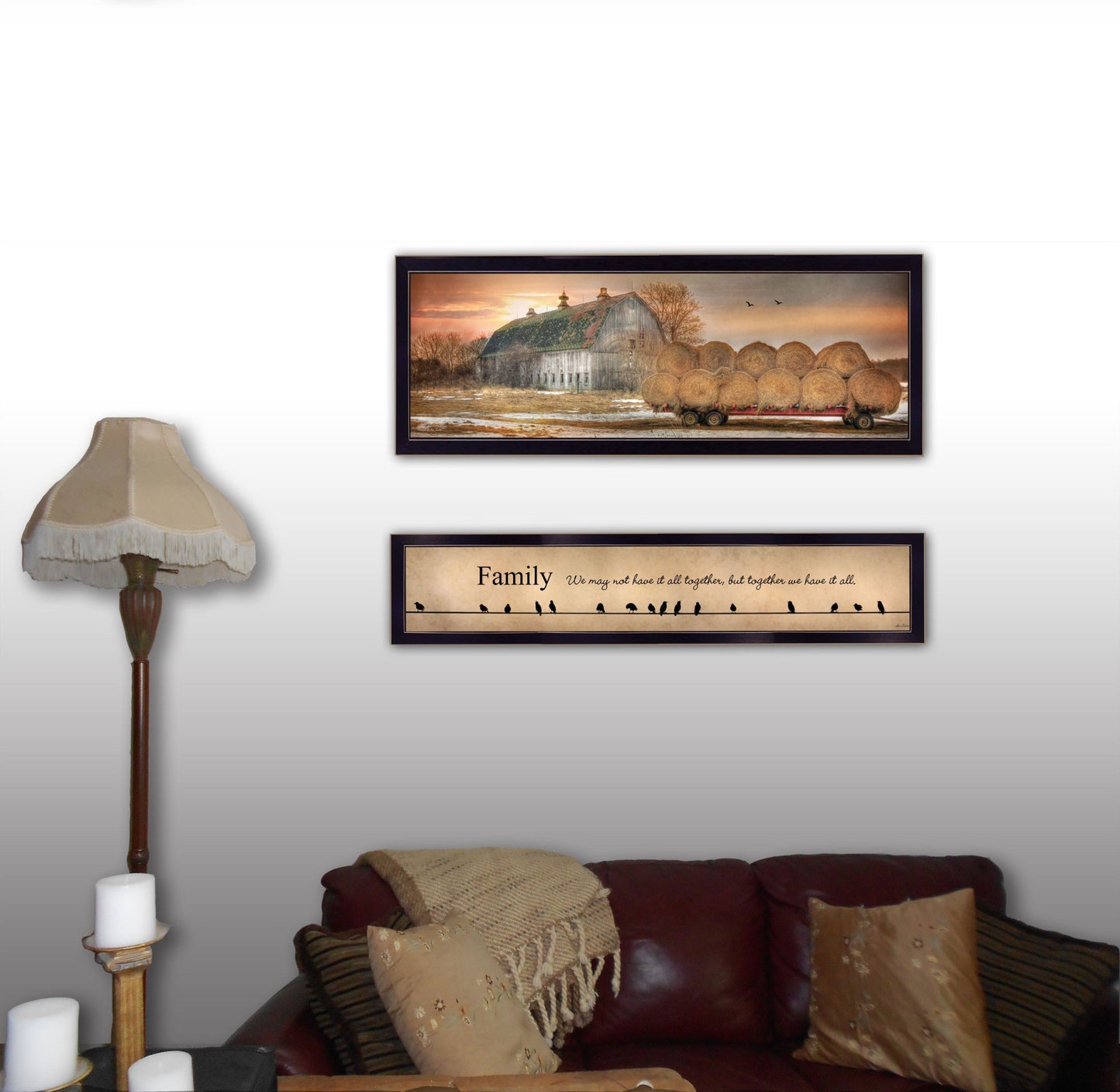 Set Of Two Together Blessed We Have It All 2 Black Framed Print Wall Art