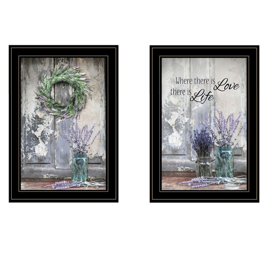 Set Of Two Where There is Love 2 Black Framed Print Wall Art