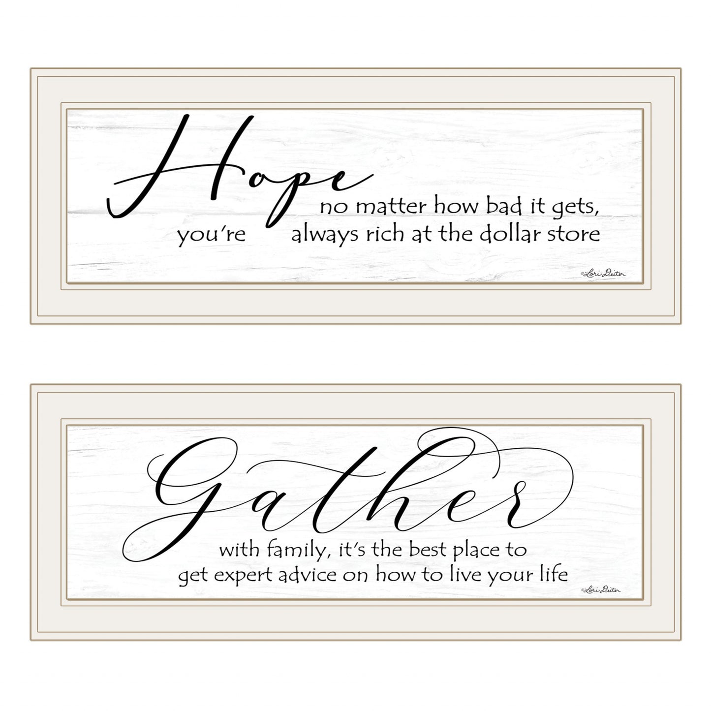 Set Of Two Gather Together 1 White Framed Print Wall Art