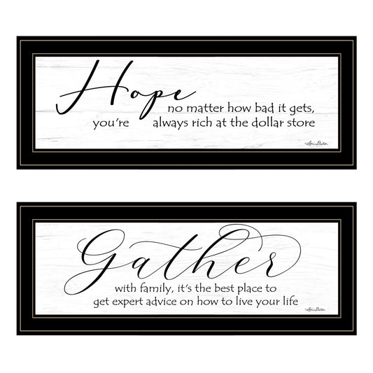 Set Of Two Gather Together 2 Black Framed Print Wall Art