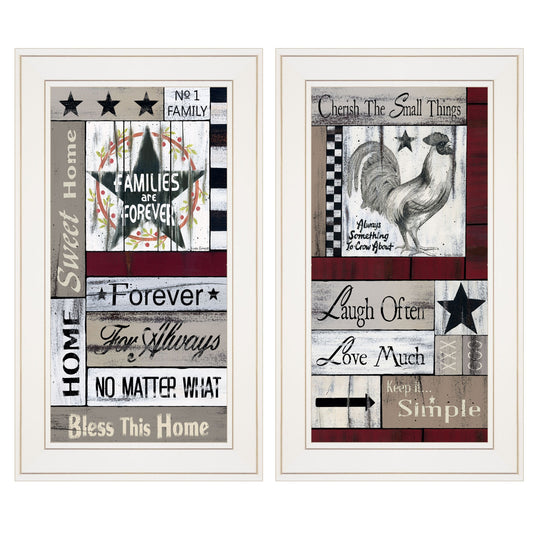 Set Of Two Family Wisdom 1 White Framed Print Wall Art