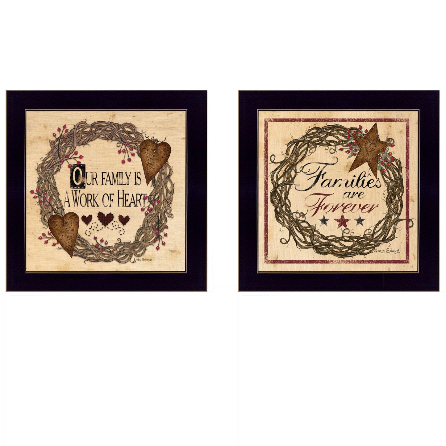 Set Of Two Family Wisdom II Black Framed Print Wall Art