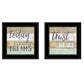 Set Of Two Trust in the Lord Black Framed Print Wall Art