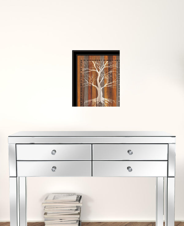 Set Of Two Family Tree or Roots 2 Black Framed Print Wall Art