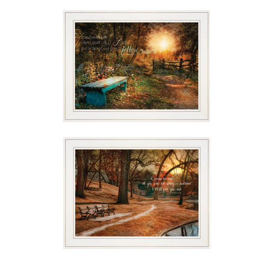 Set Of Two Resting Places 1 White Framed Print Wall Art