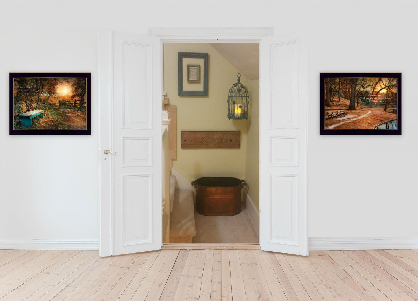 Set Of Two Resting Places 2 Black Framed Print Wall Art